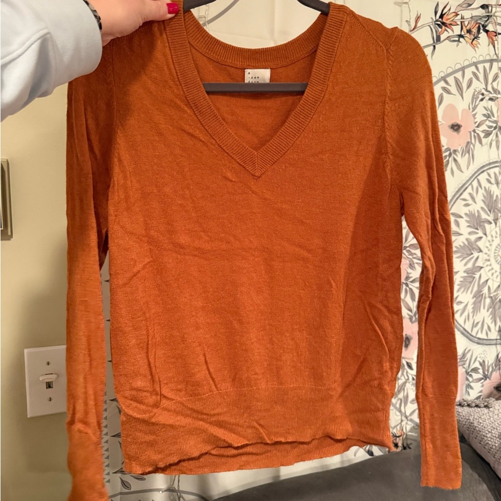 A New Day Orange Fitted Hoodie Sweatshirt